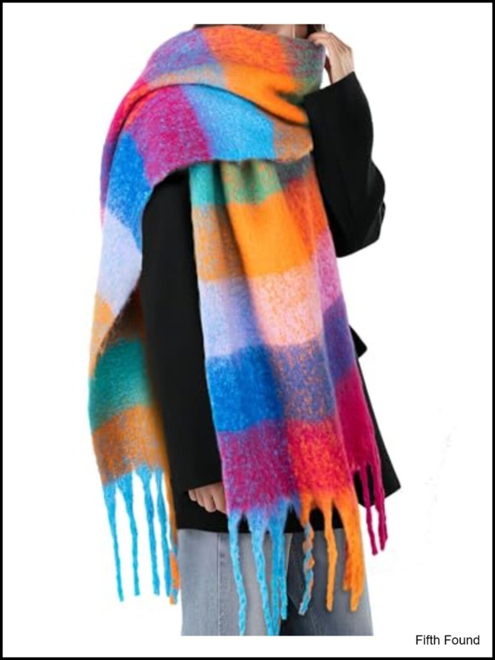Women's Soft Chunky Blanket Scarf Oversized Warm Winter Wrap Fringe
